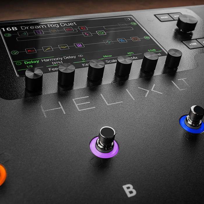 Close up look at the Helix LT display