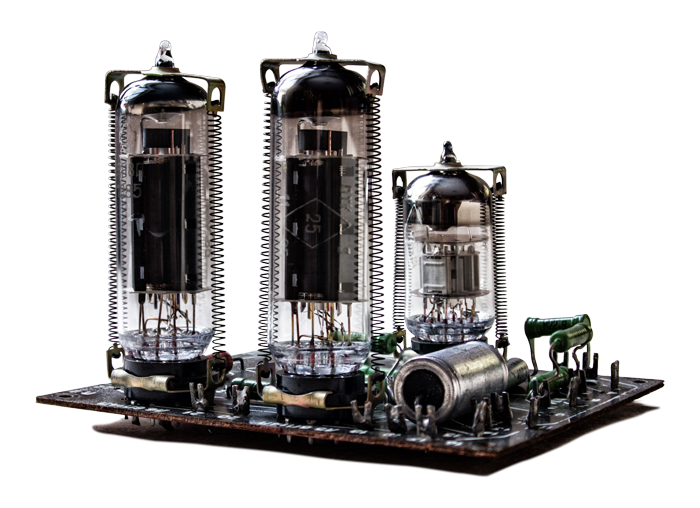 Amp tubes on a circuit board