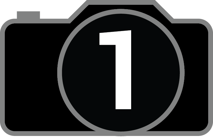 Snapshot feature icon with Outline of a camera with the number 1 in the lens