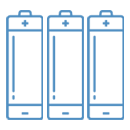 Outline of three double A batteries