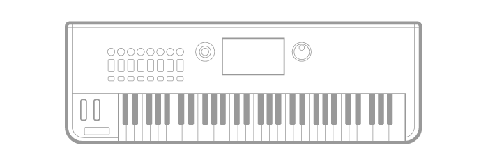 Outline graphic of a keyboard