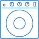 Outline graphic of an amp