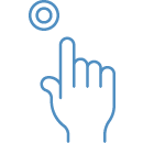 Outline graphic of a hand